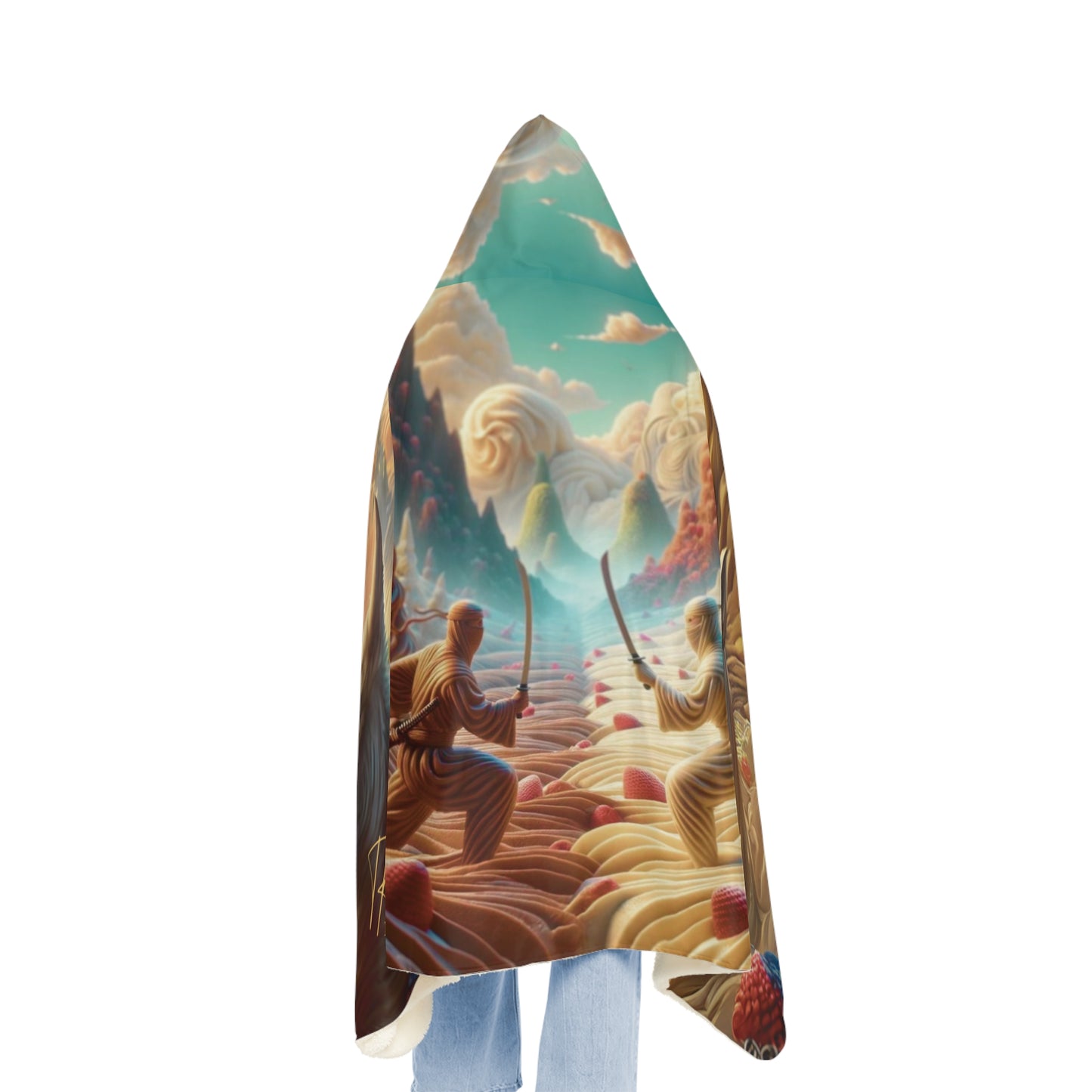 Ice Cream Ninja Sword Fight Hooded Blanket