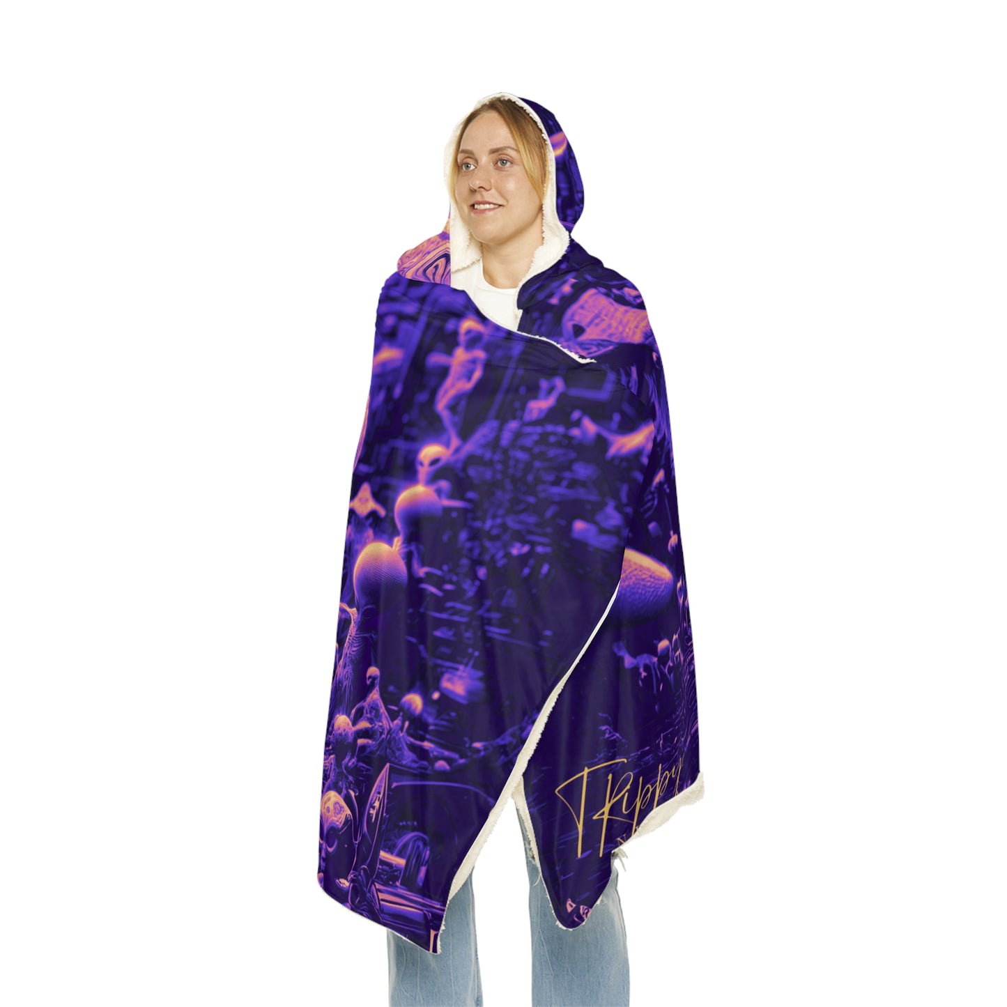 Mushrooms And Aliens Snuggle Blanket