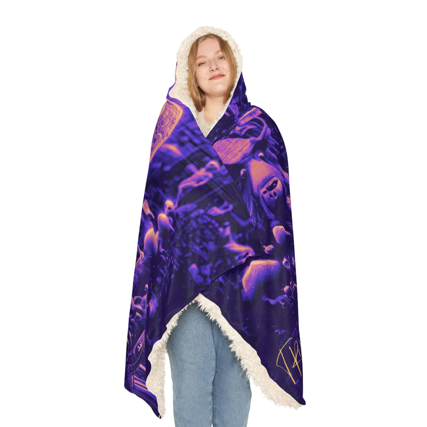 Mushrooms And Aliens Snuggle Blanket