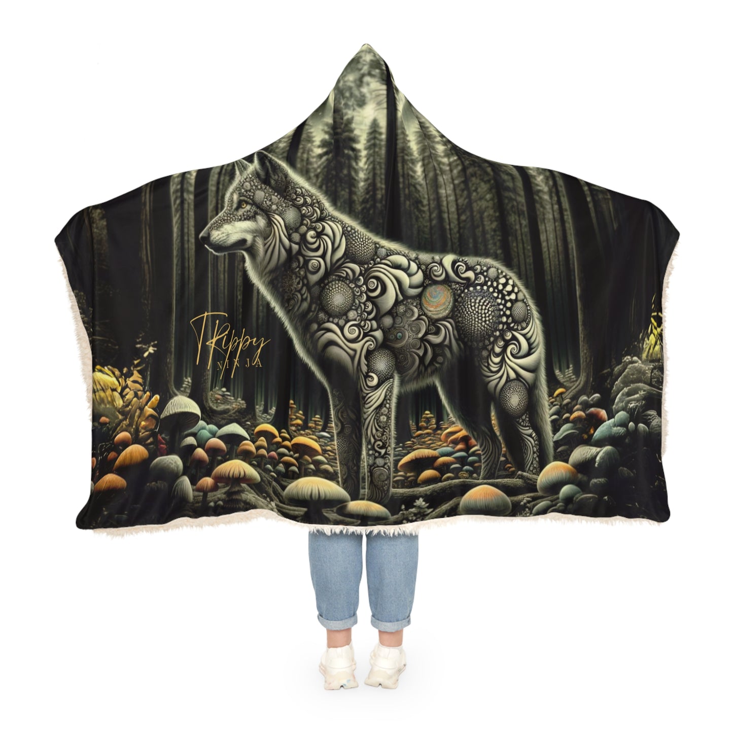 Psychedelic Wolf Snuggle Blanket