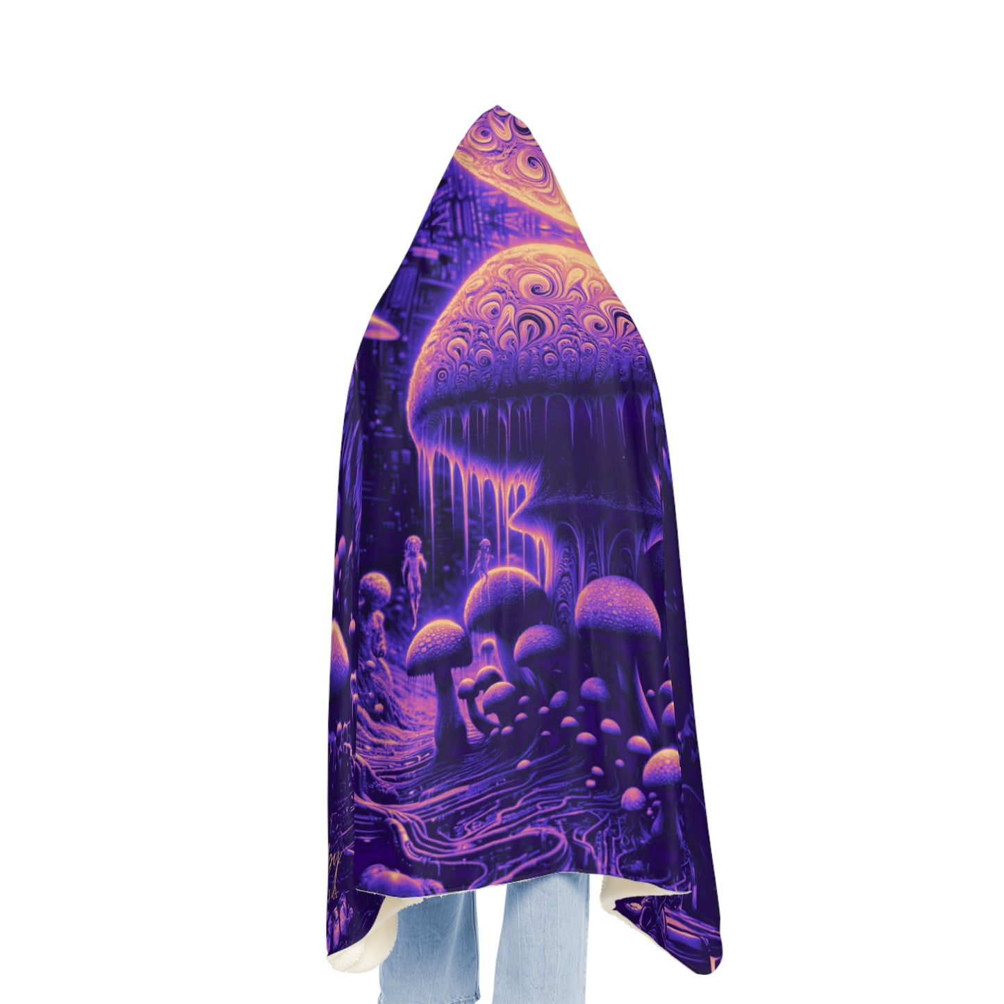 Mushrooms And Aliens Snuggle Blanket