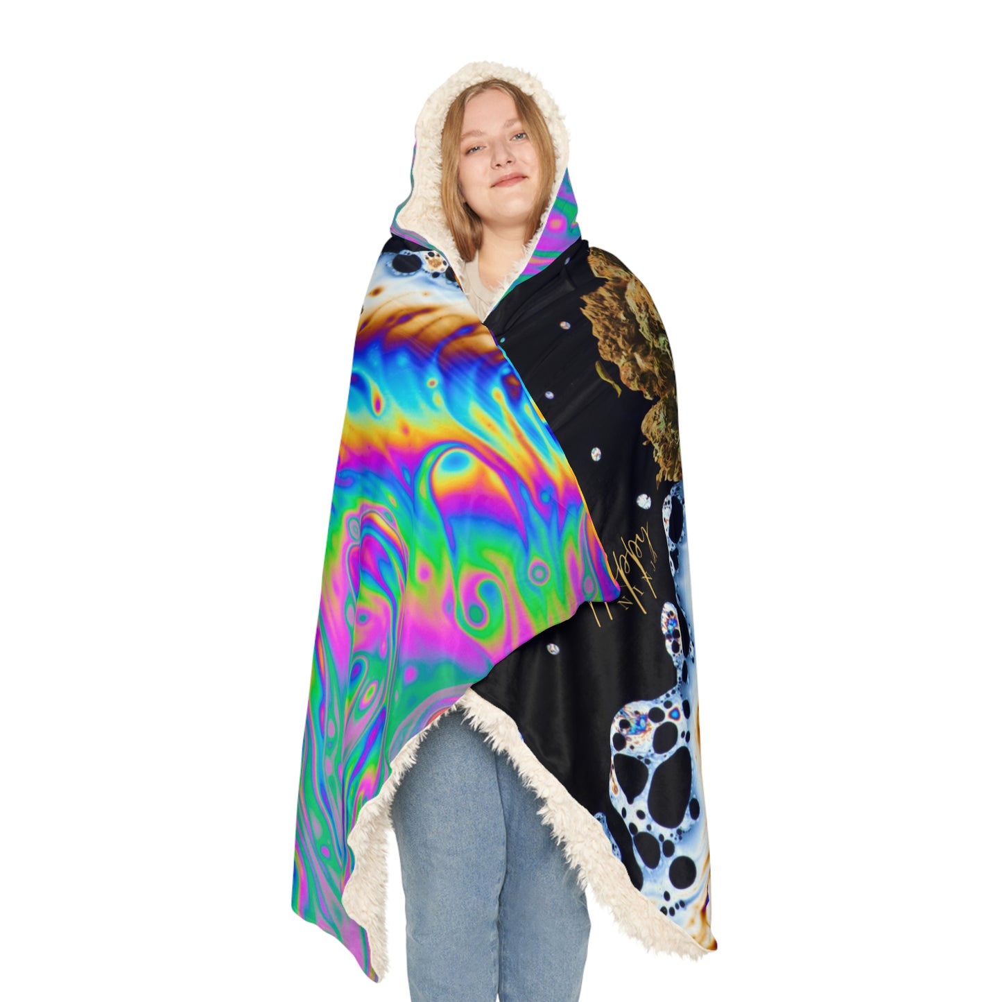 Trippy Weed Heart Snuggle Blanket