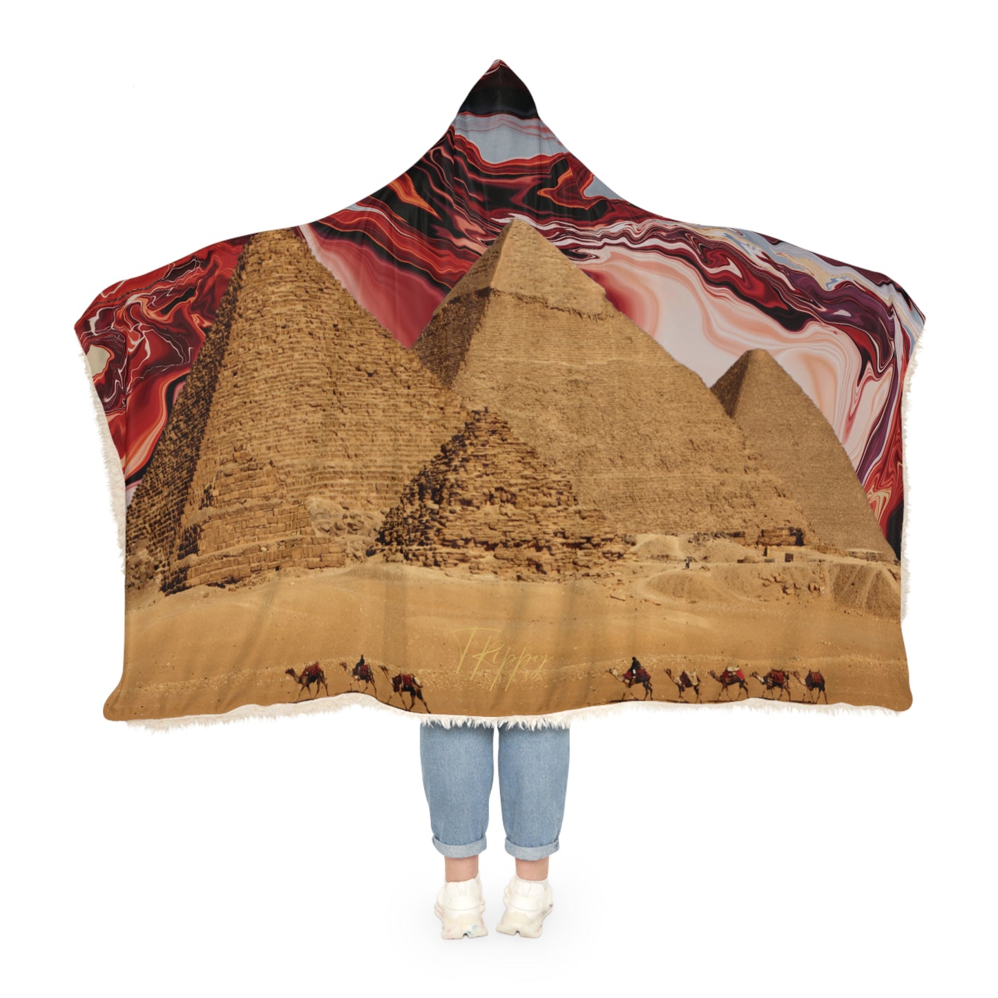 Pyramids With Trippy Skies Snuggle Blanket