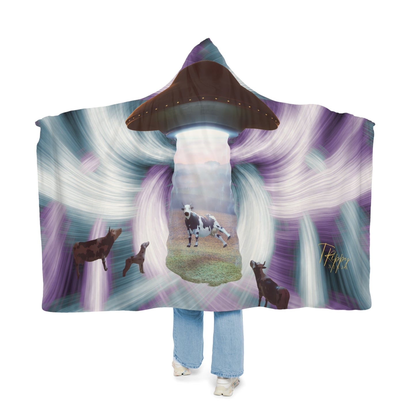 Cow Abduction Snuggle Blanket
