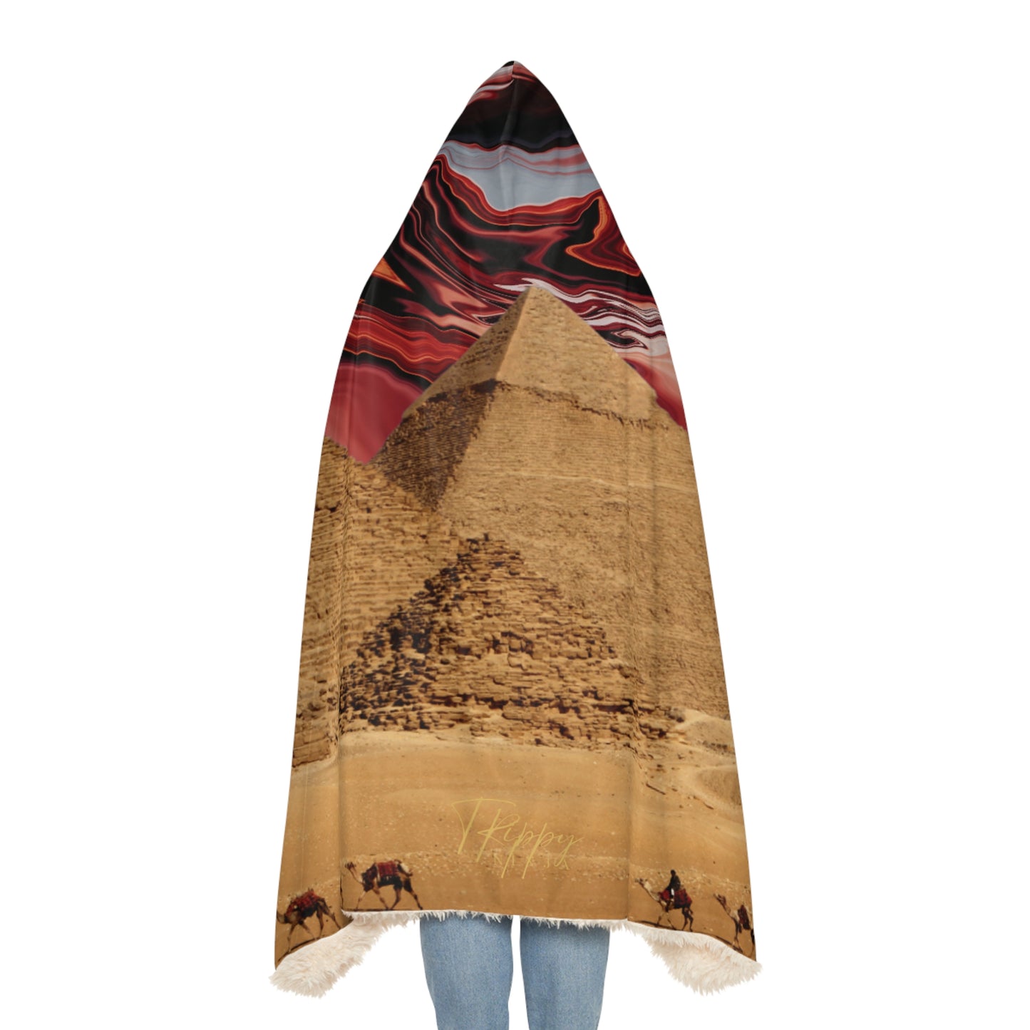 Pyramids With Trippy Skies Snuggle Blanket
