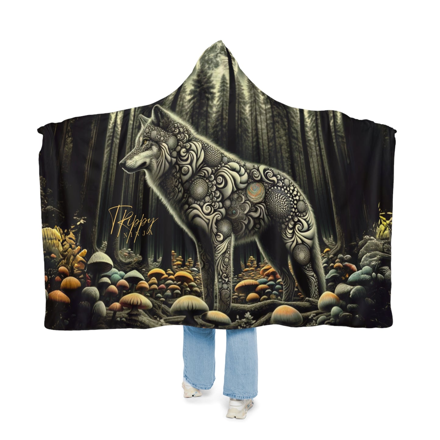 Psychedelic Wolf Snuggle Blanket