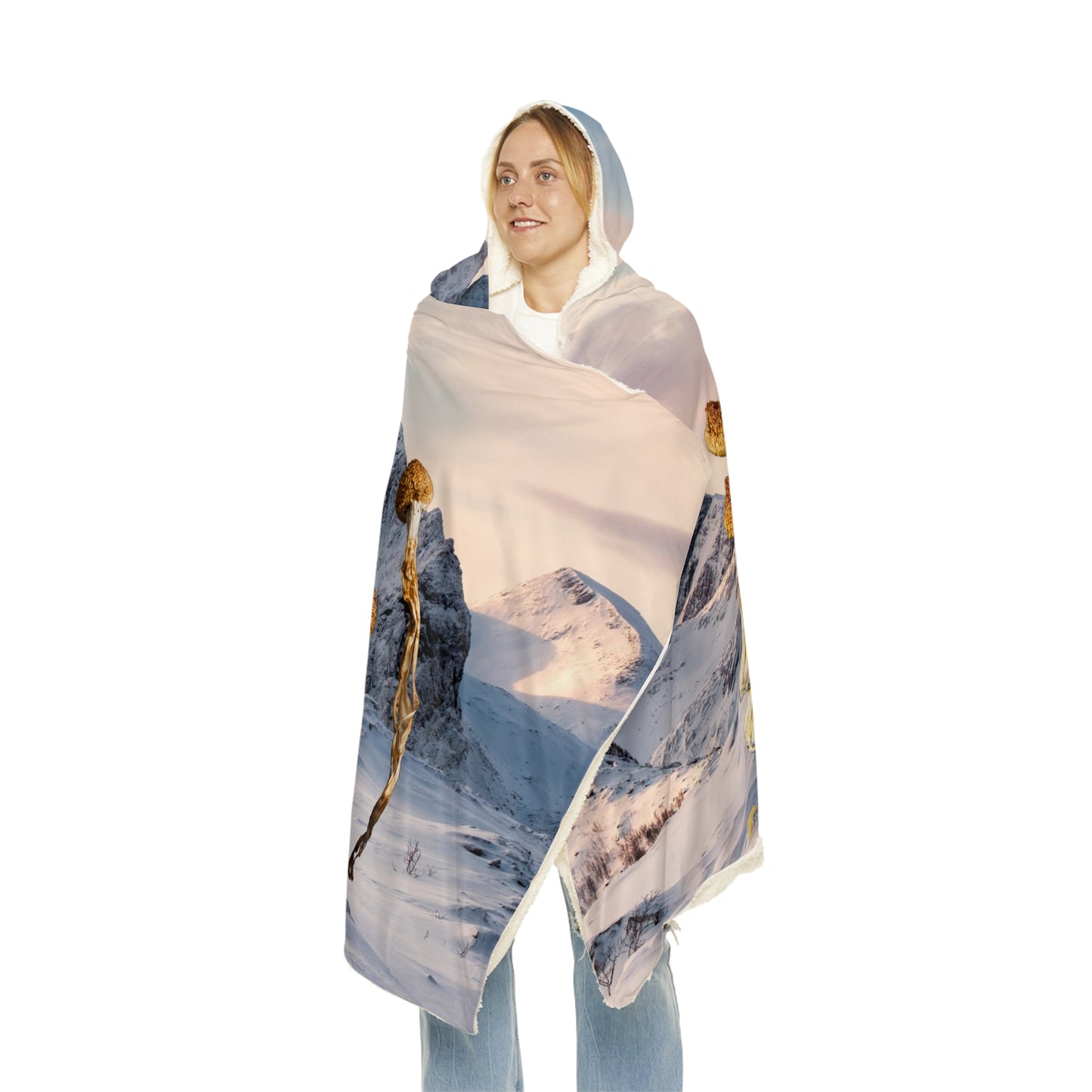 Mountains and Mushrooms Snuggle Blanket