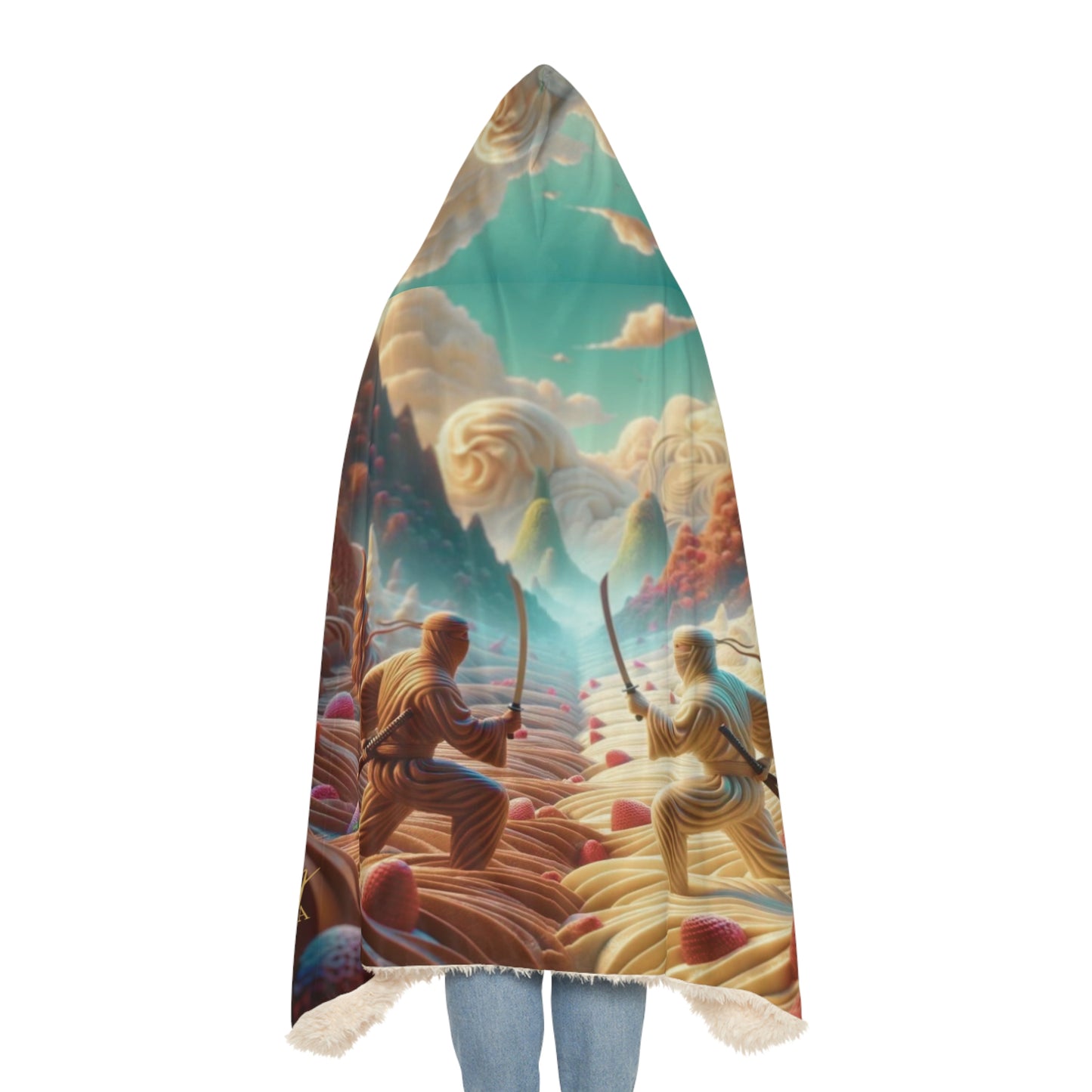 Ice Cream Ninja Sword Fight Hooded Blanket