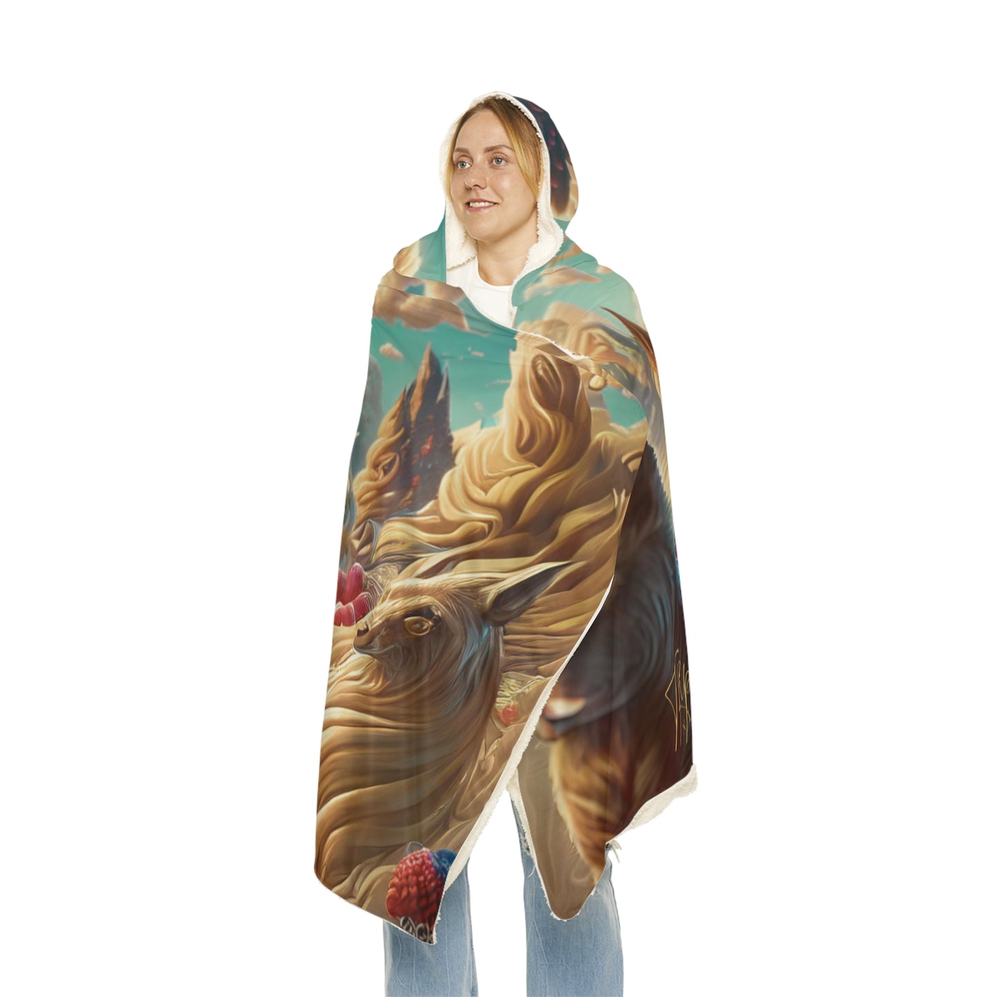 Ice Cream Ninja Sword Fight Hooded Blanket