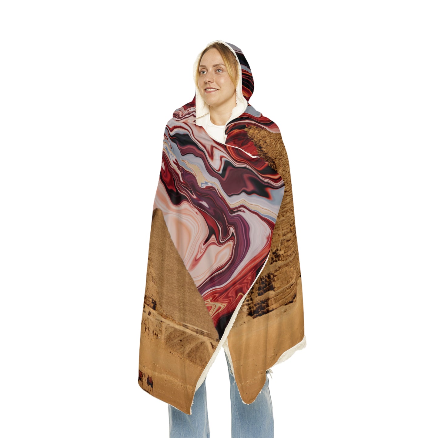 Pyramids With Trippy Skies Snuggle Blanket