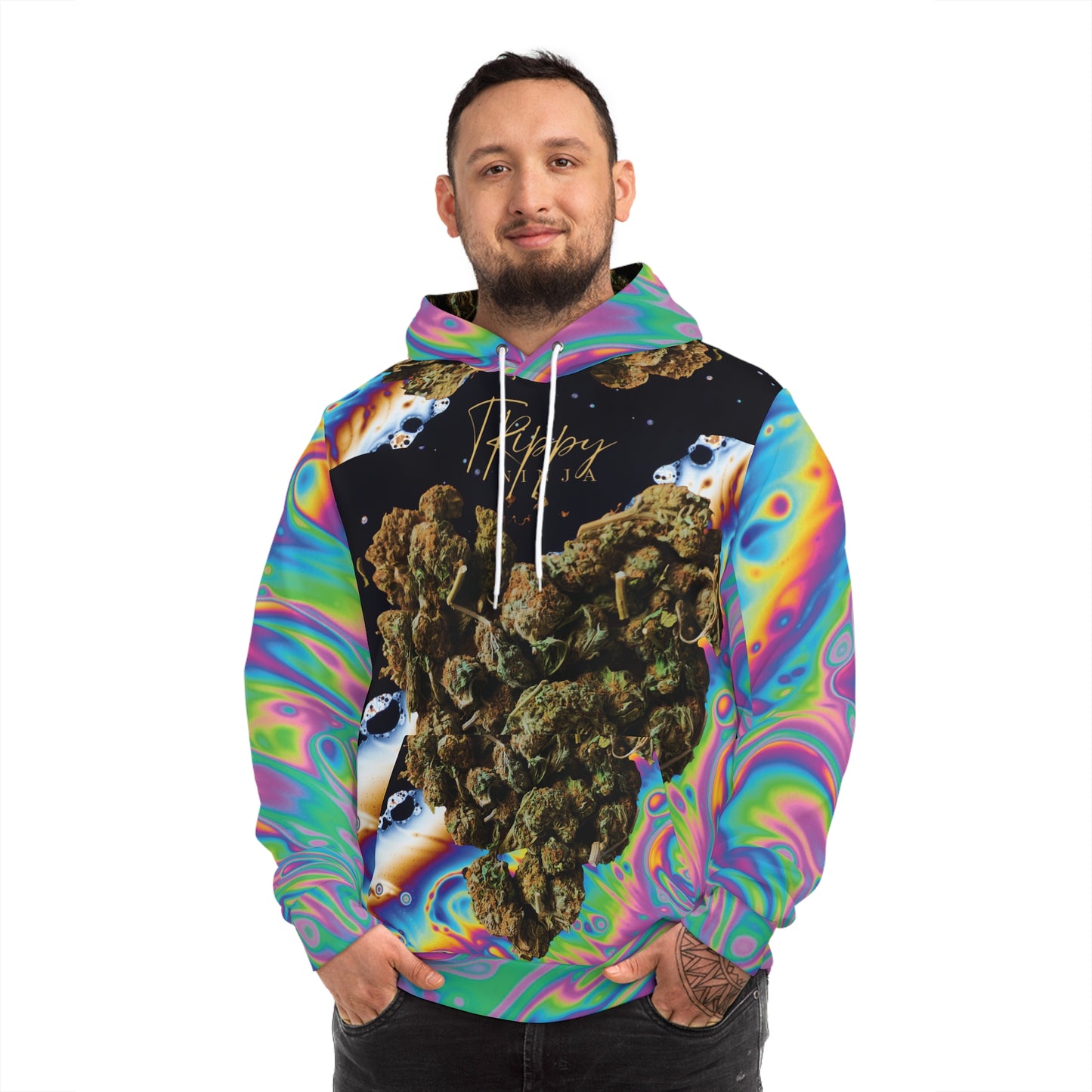 Trippy Weed Heart Fashion Hoodie