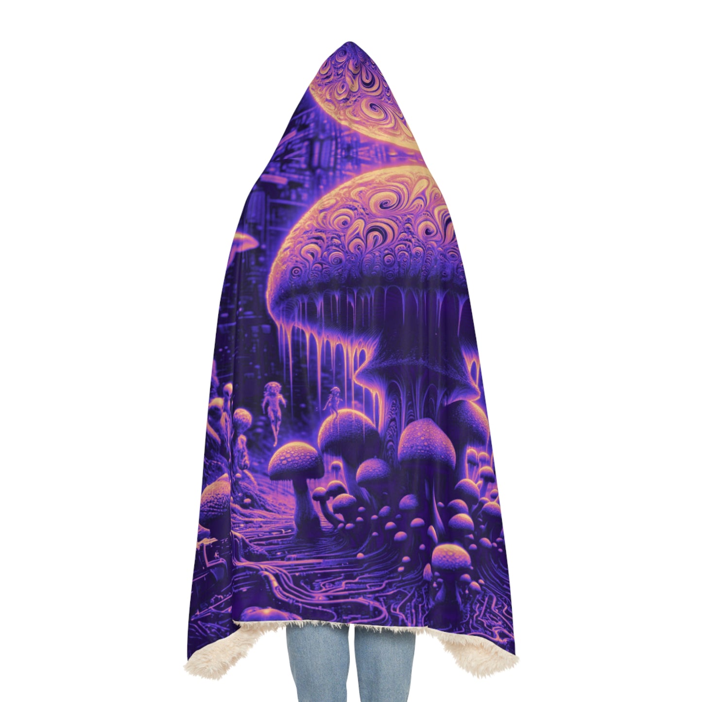 Mushrooms And Aliens Snuggle Blanket