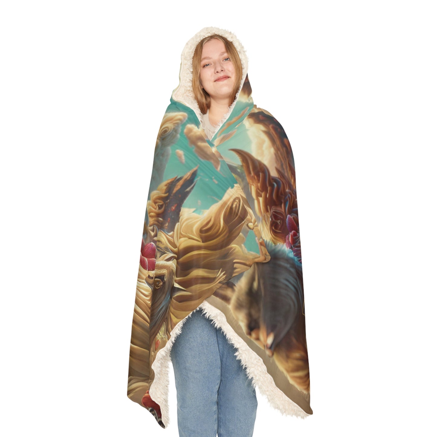 Ice Cream Ninja Sword Fight Hooded Blanket