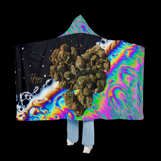 Trippy Weed Heart Snuggle Blanket