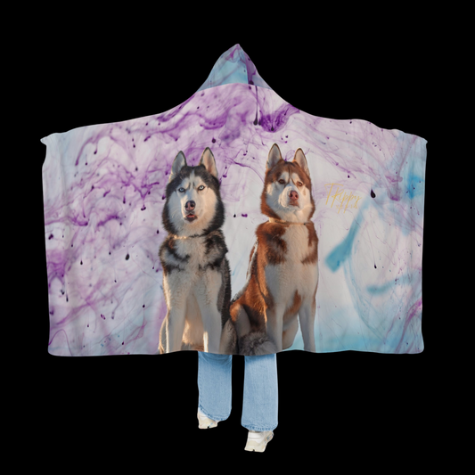 Husky Pair Snuggle Blanket