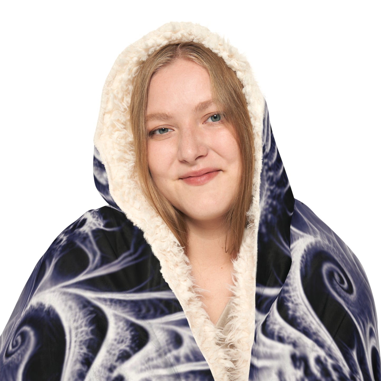 Trippy Ninja Fractal Hooded Blanket