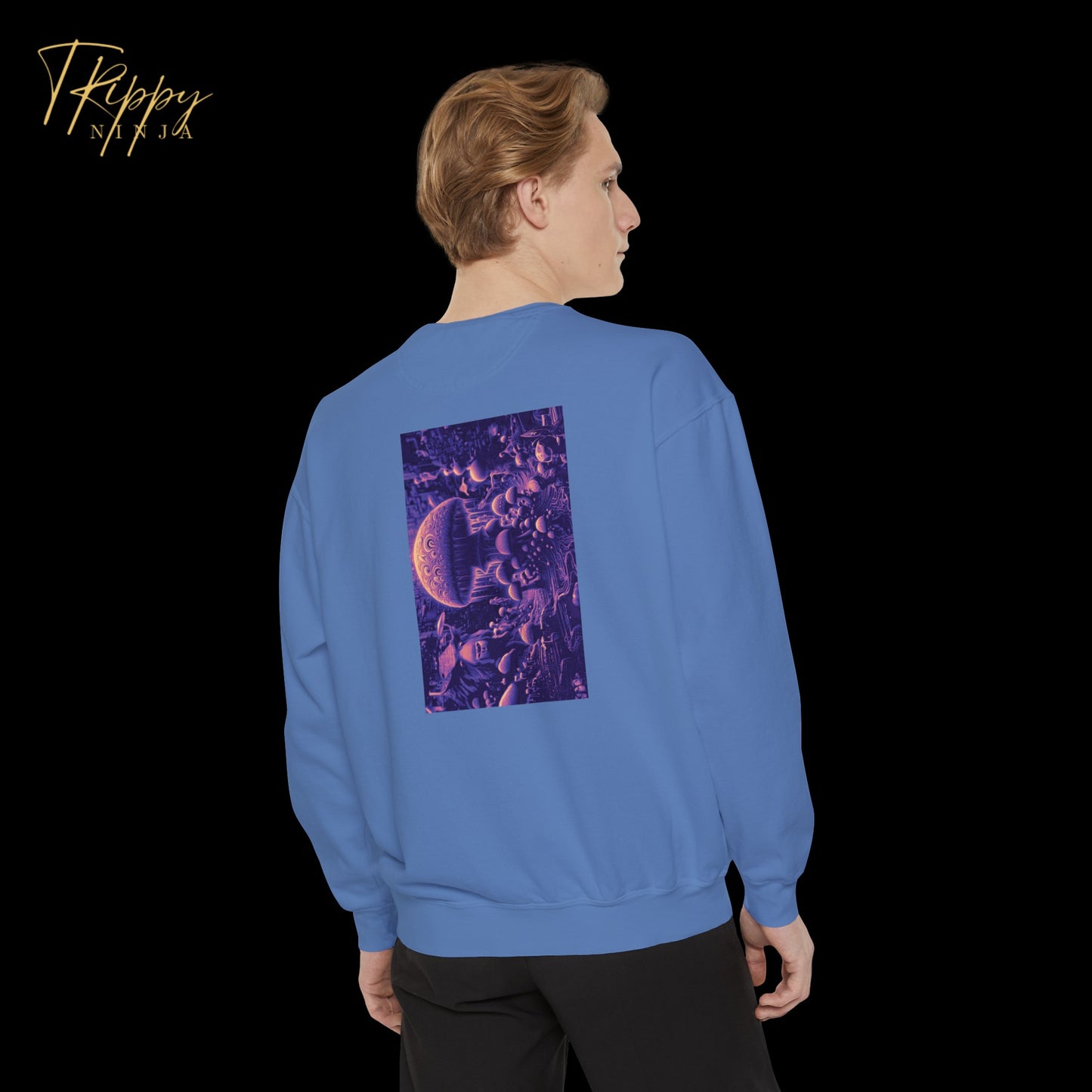 Aliens and Mushrooms Garment-Dyed Sweatshirt