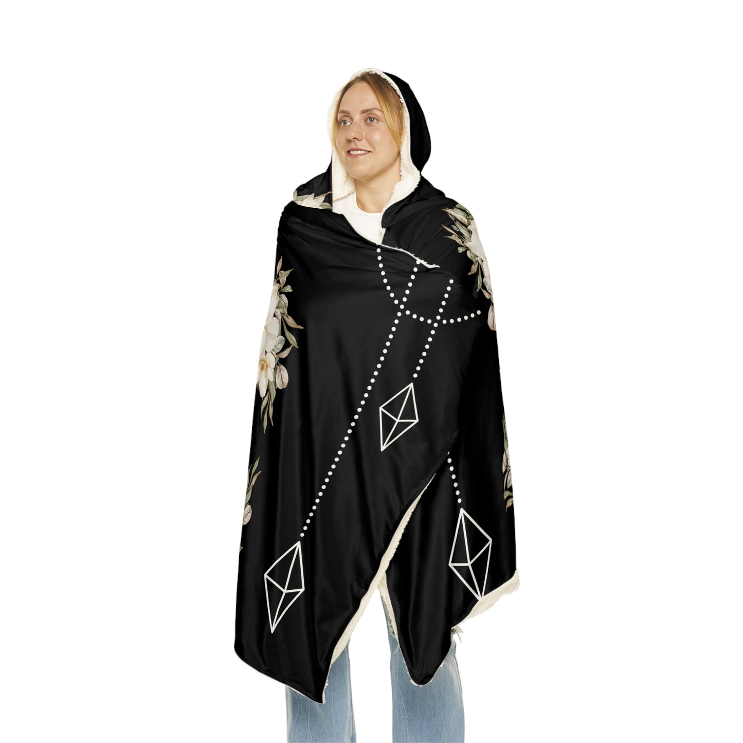 Flower Of Life Bloom Hooded Blanket