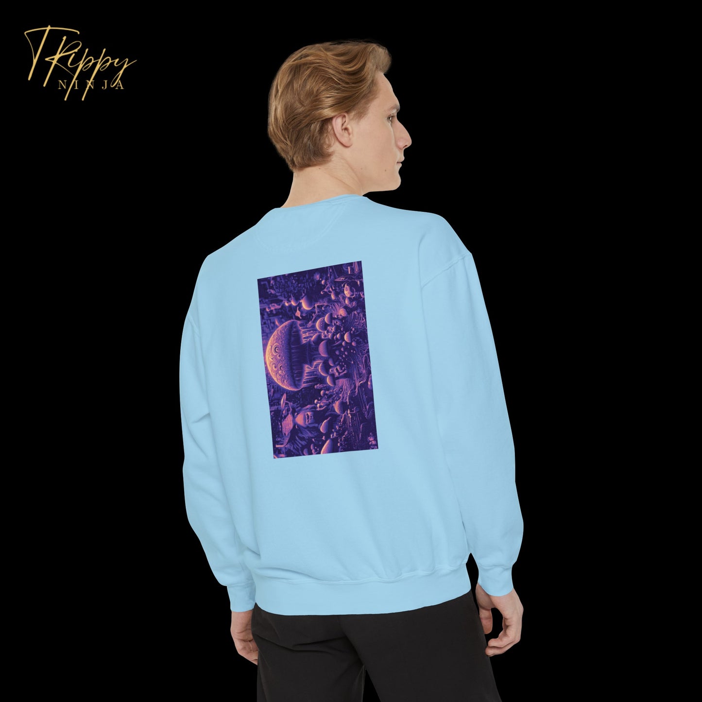 Aliens and Mushrooms Garment-Dyed Sweatshirt