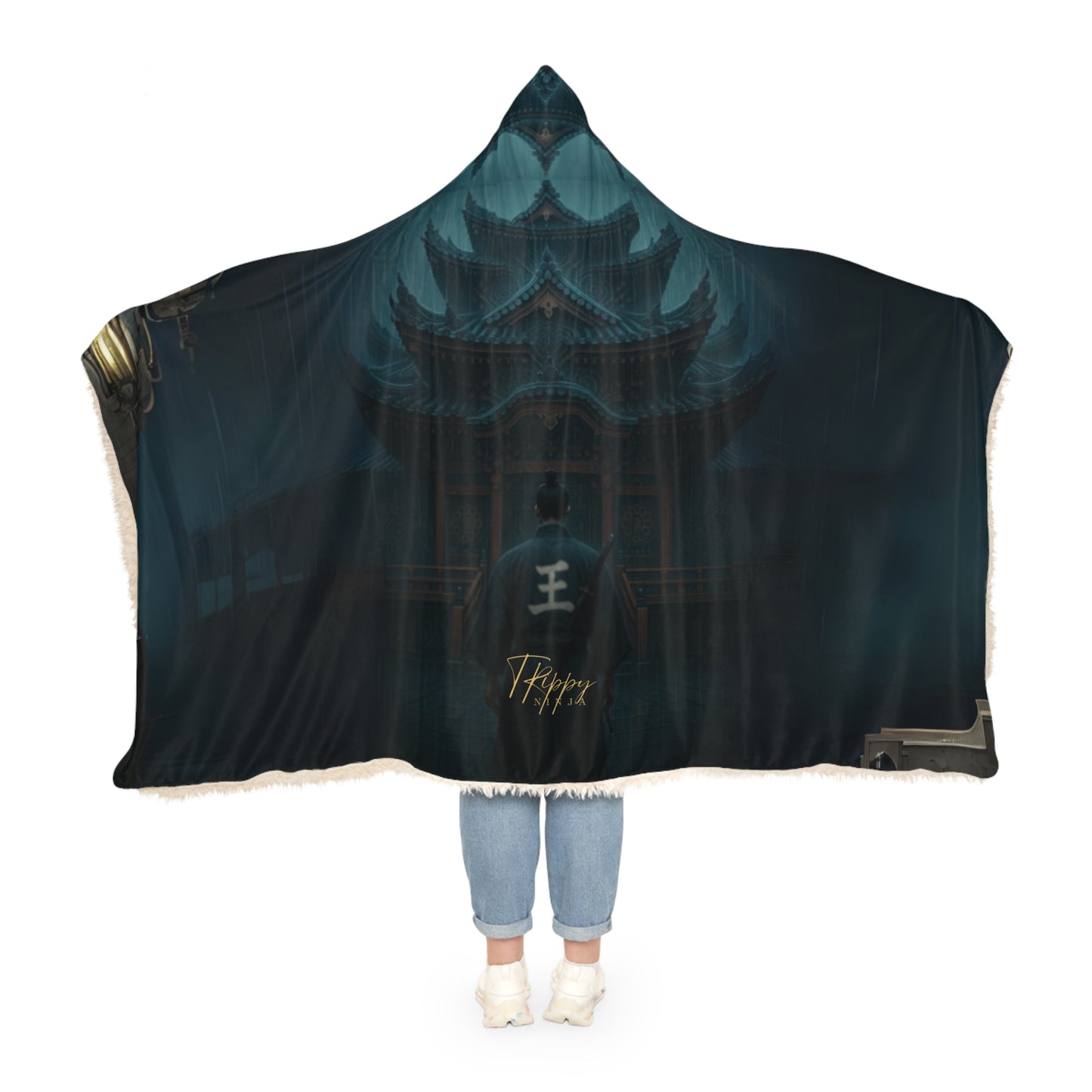 Samurai Shrine Hooded Blanket