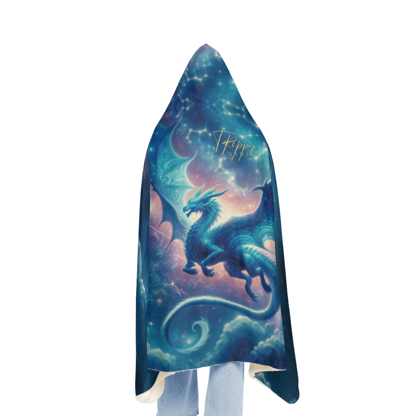 Celestial Dragon Tapestry (Bonsai x TrippyNinja) Hooded Blanket