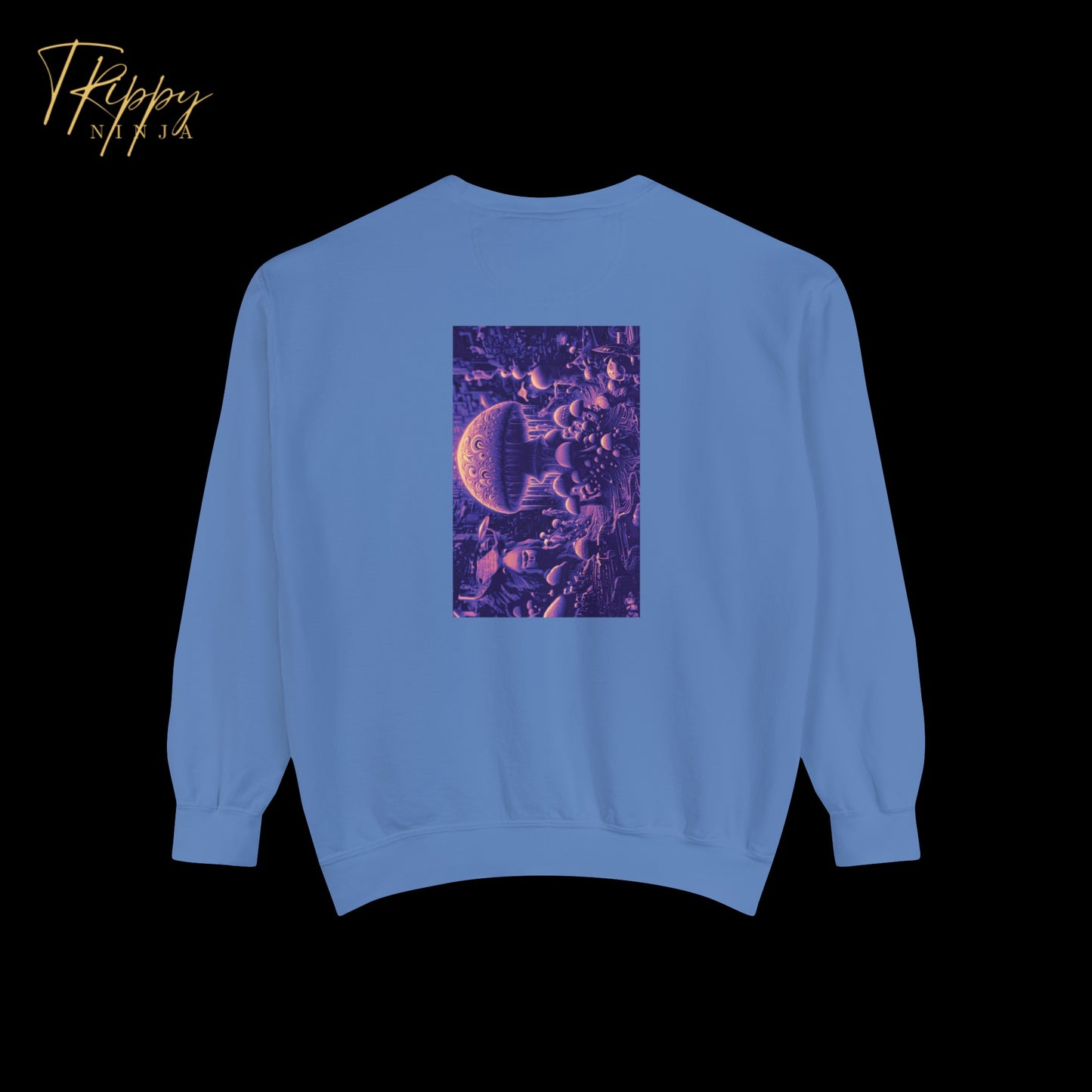 Aliens and Mushrooms Garment-Dyed Sweatshirt