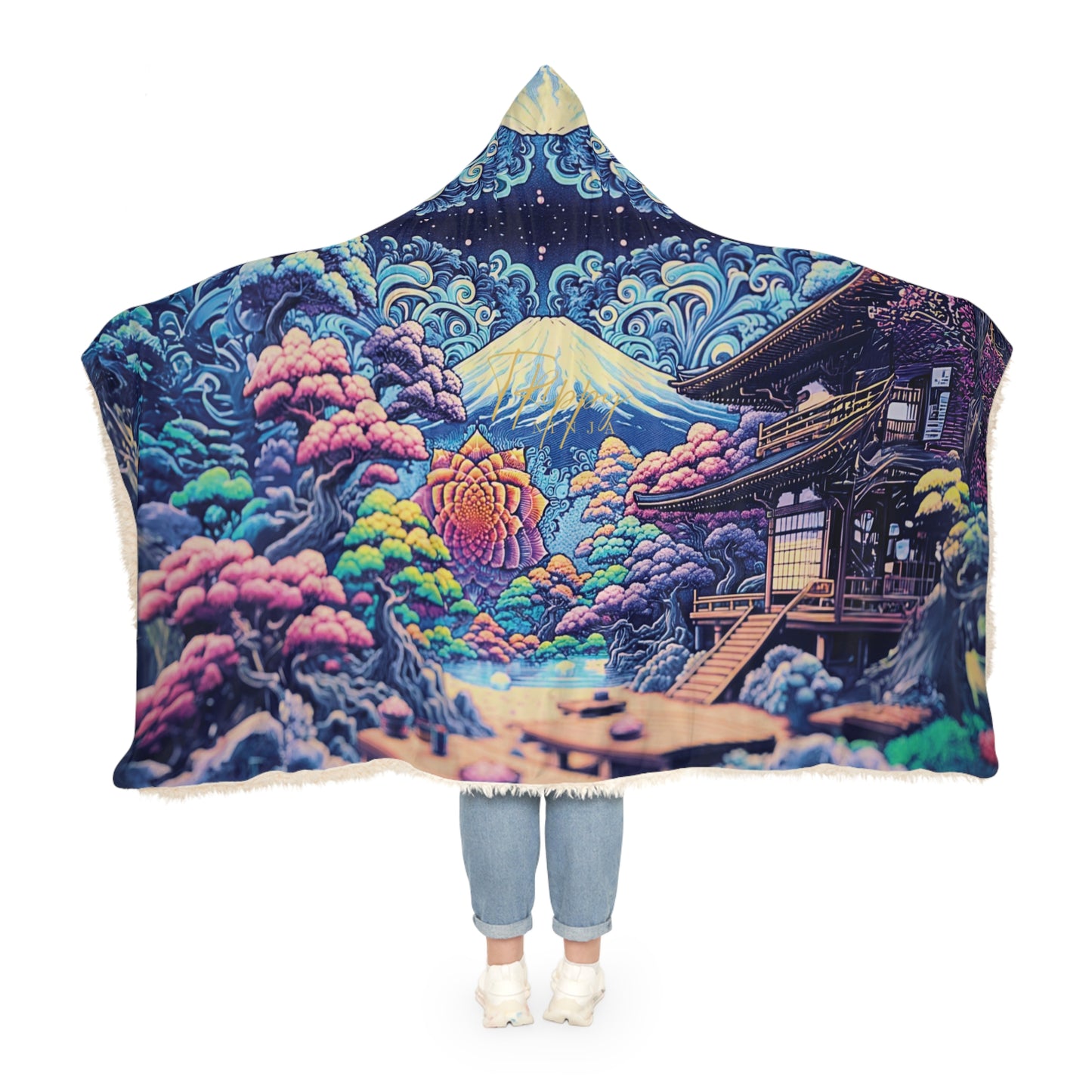 Trippy Japanese Fractal Vibes Snuggle Blanket