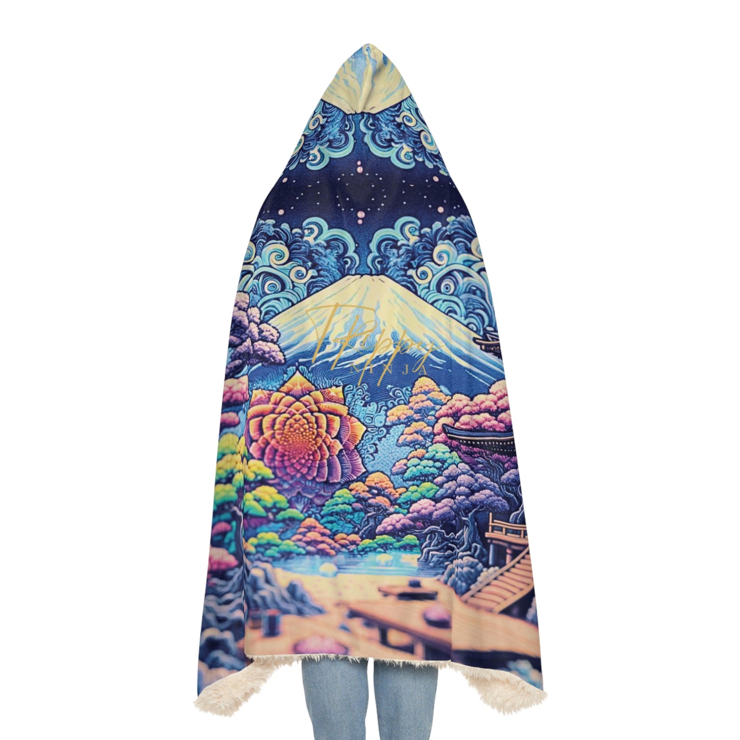 Trippy Japanese Fractal Vibes Snuggle Blanket