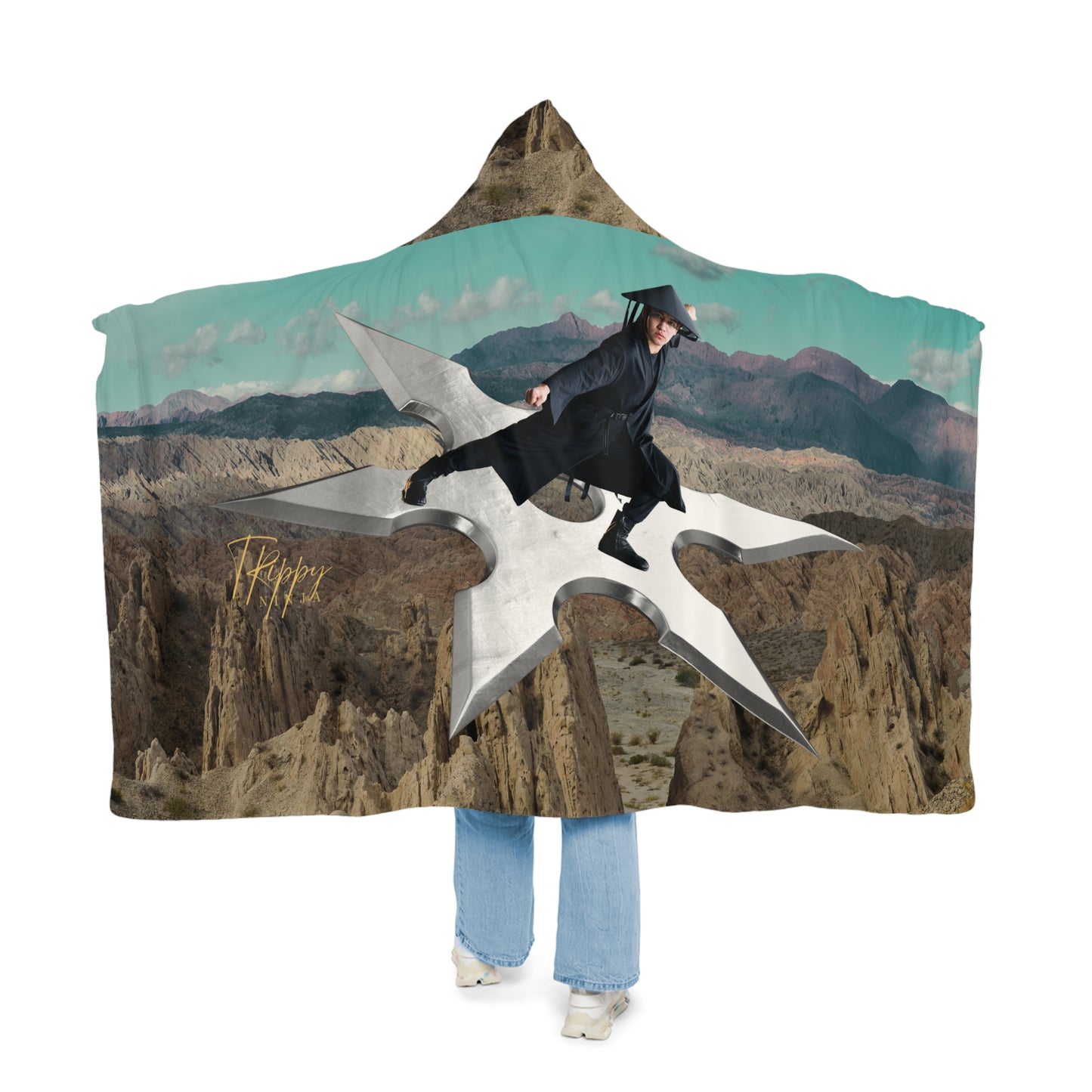 Trippy Ninja Shuriken Rider Snuggle Blanket