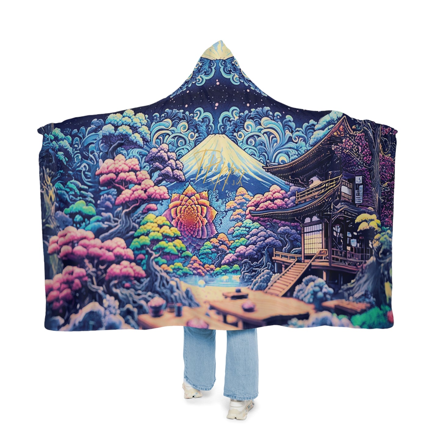 Trippy Japanese Fractal Vibes Snuggle Blanket
