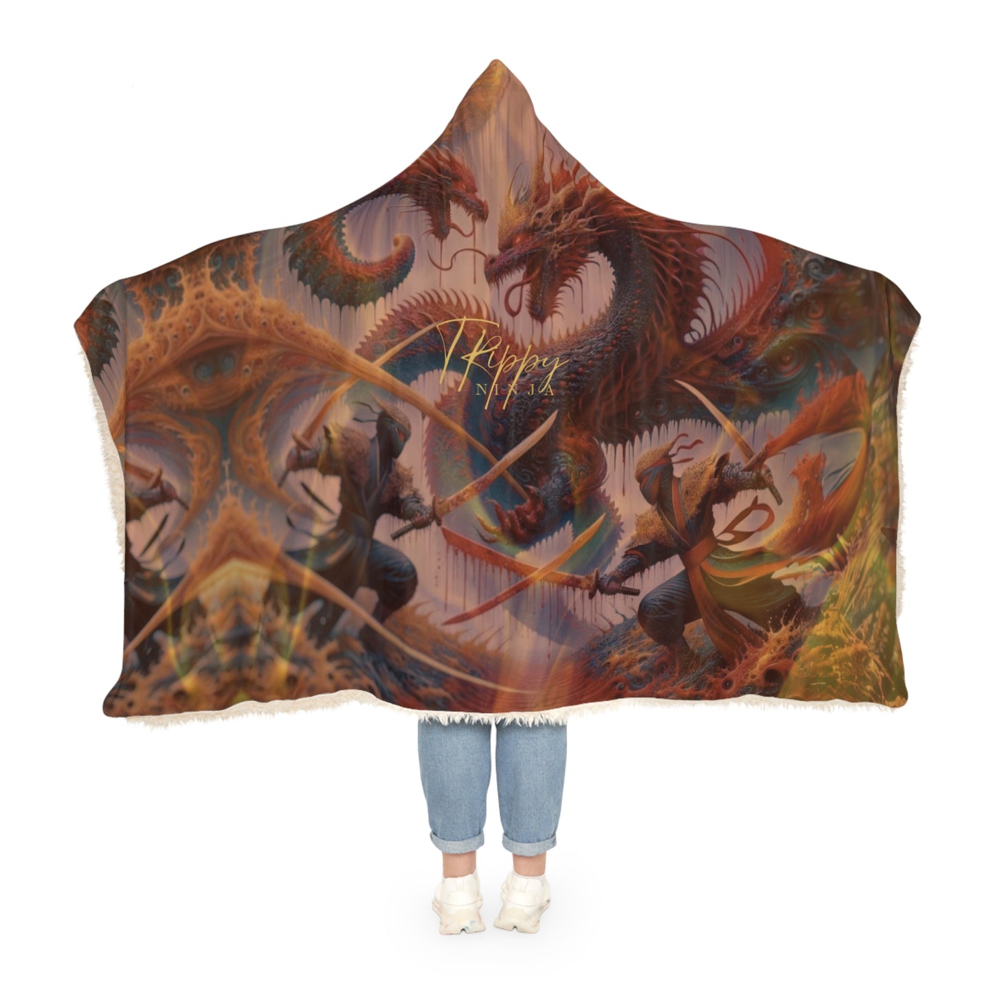 Attack of the Dragon Hooded Blanket