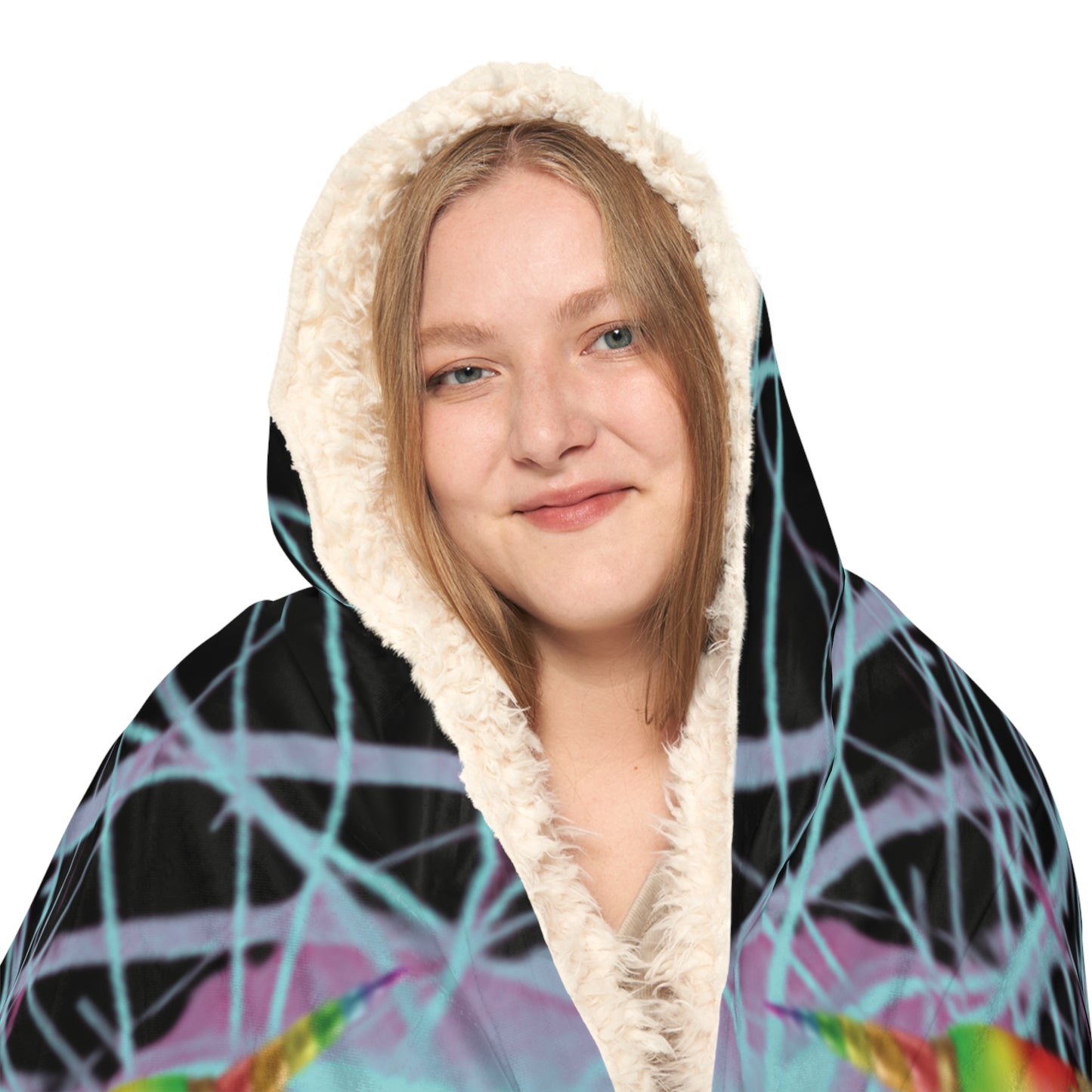 Trippy Kitty Unicorn Swordfight Snuggle Blanket
