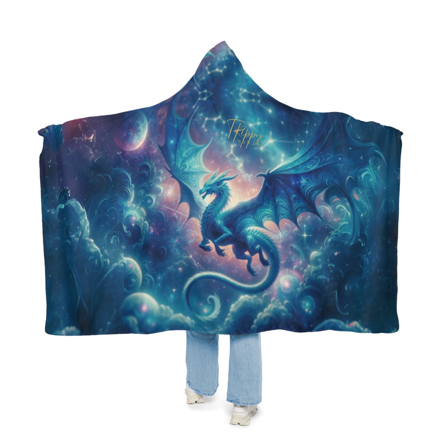 Celestial Dragon Tapestry (Bonsai x TrippyNinja) Hooded Blanket