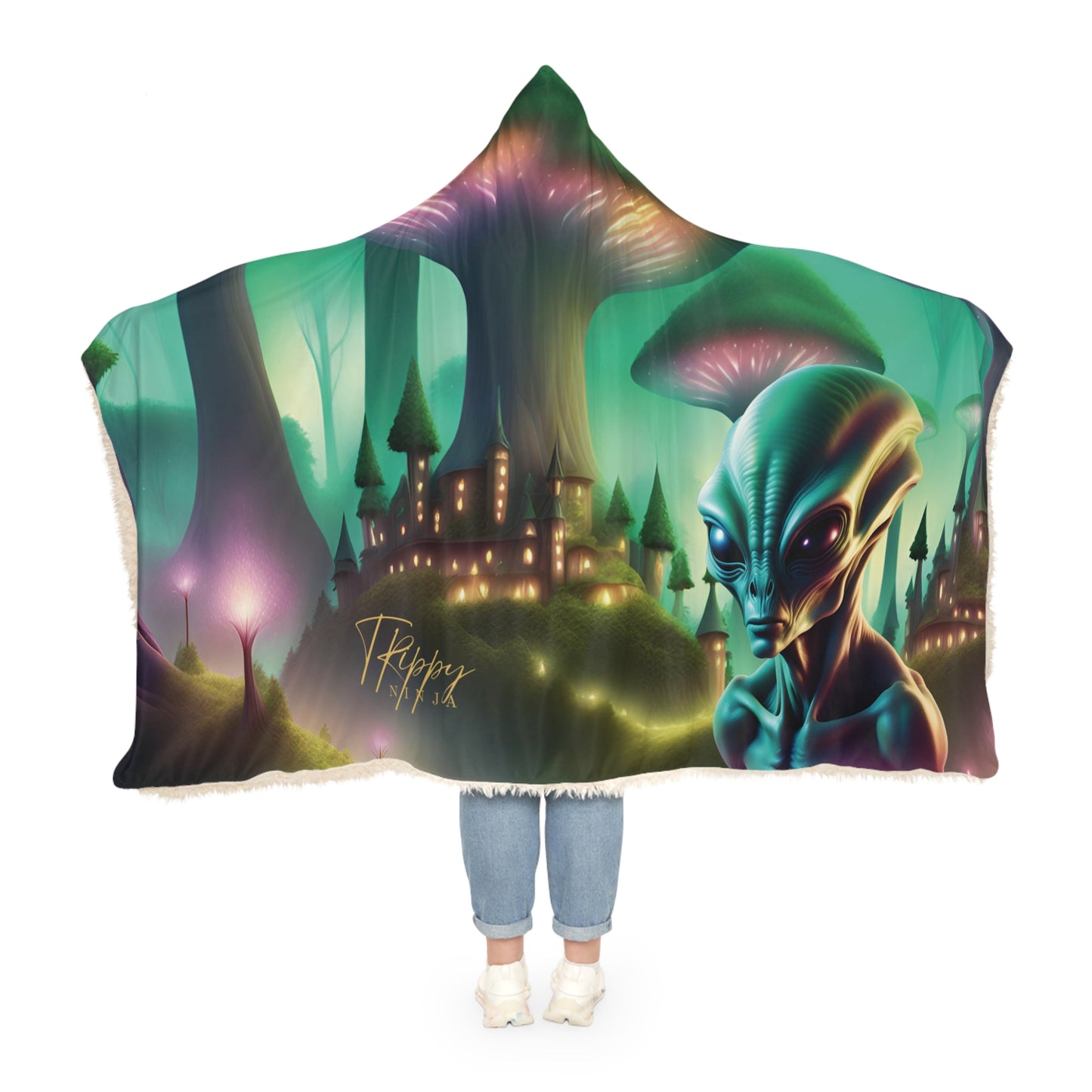 Alien Mushroom People Snuggle Blanket