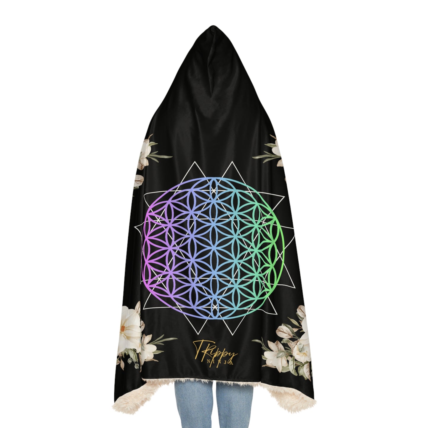 Flower Of Life Bloom Hooded Blanket