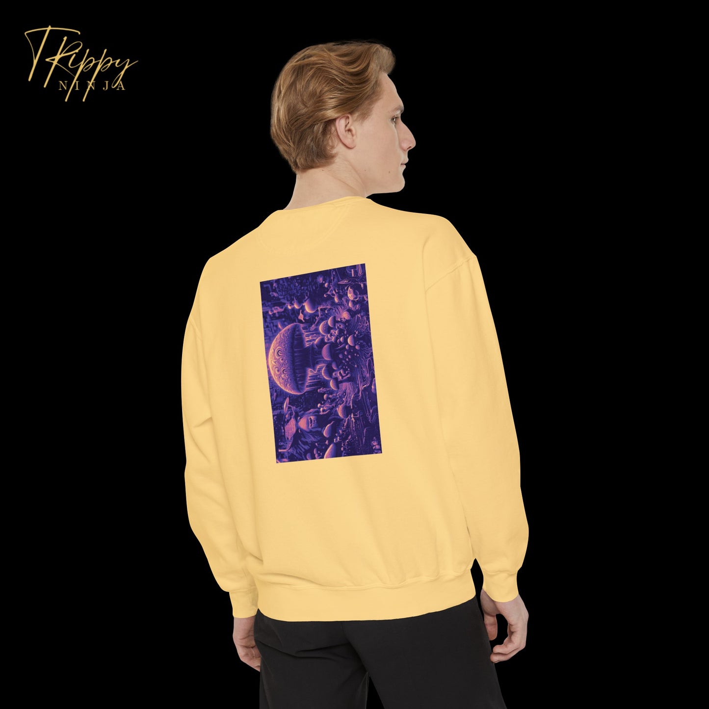 Aliens and Mushrooms Garment-Dyed Sweatshirt