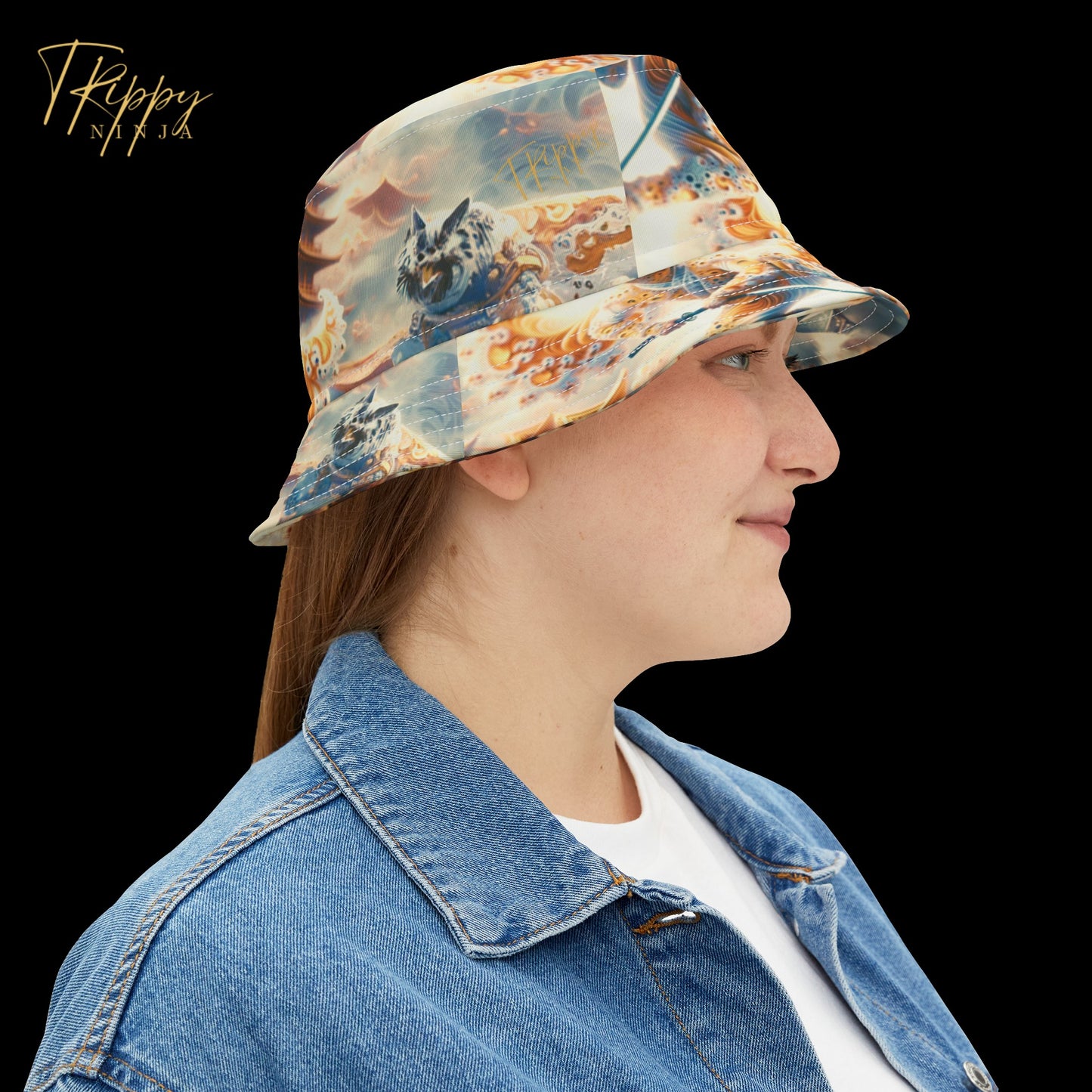 Trippy Ninja Fiery Pheonix Style Bucket Hat