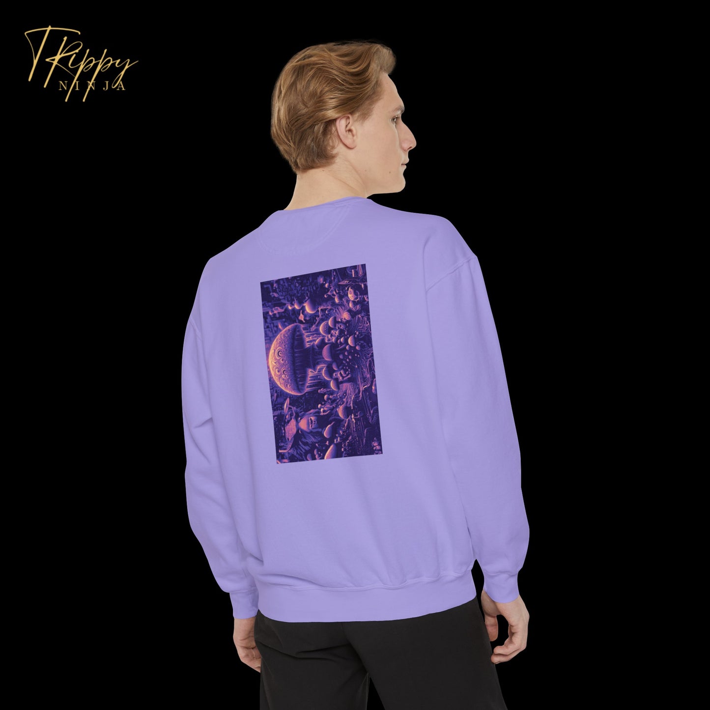 Aliens and Mushrooms Garment-Dyed Sweatshirt