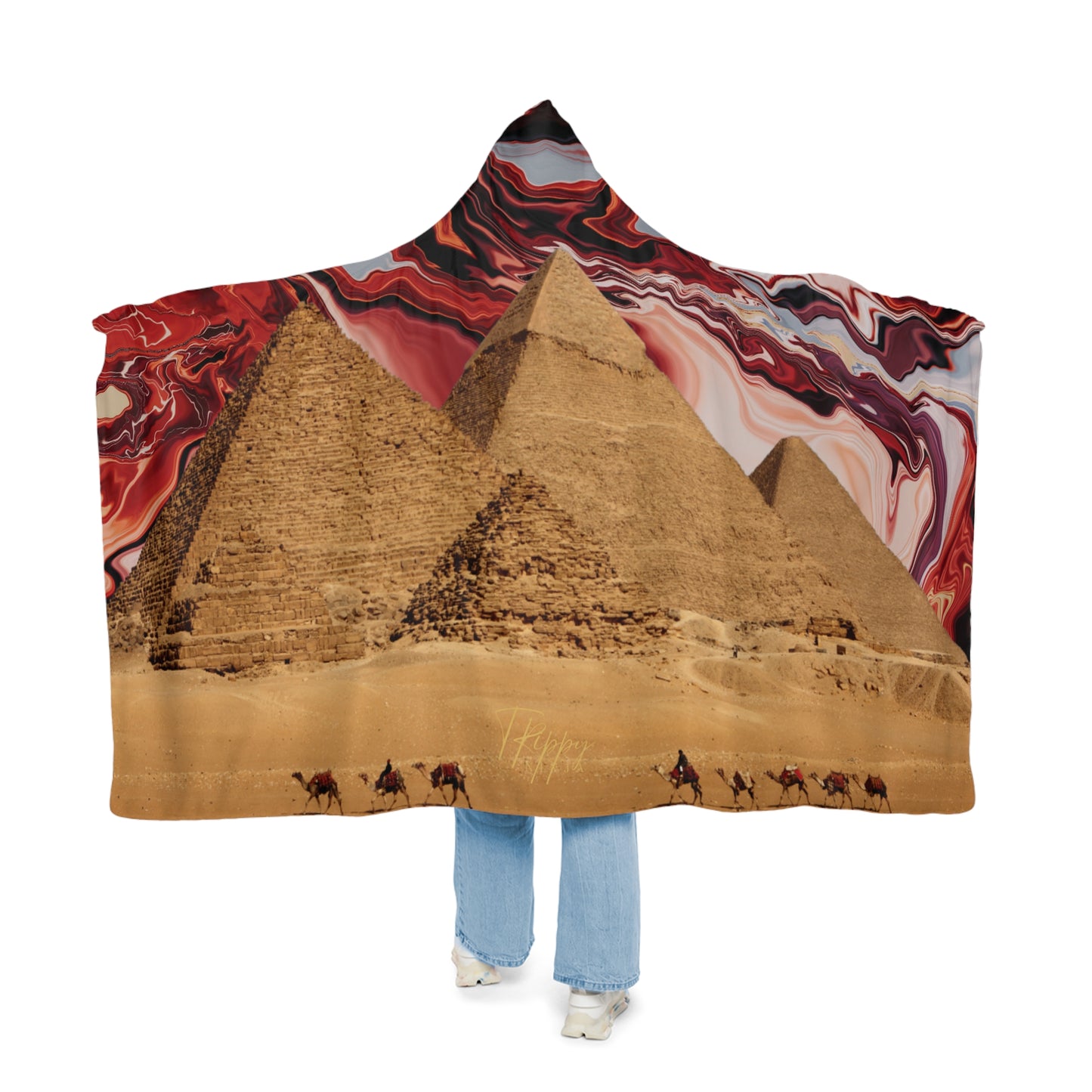 Pyramids With Trippy Skies Snuggle Blanket
