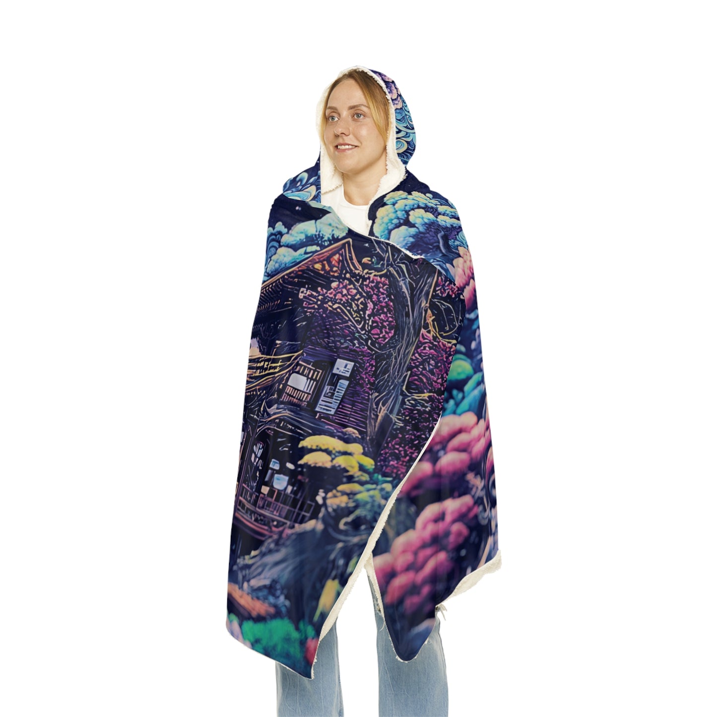 Trippy Japanese Fractal Vibes Snuggle Blanket
