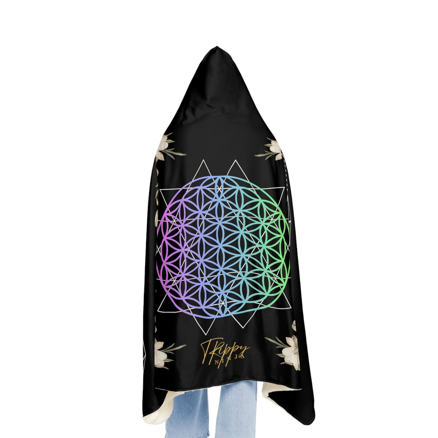 Flower Of Life Bloom Hooded Blanket