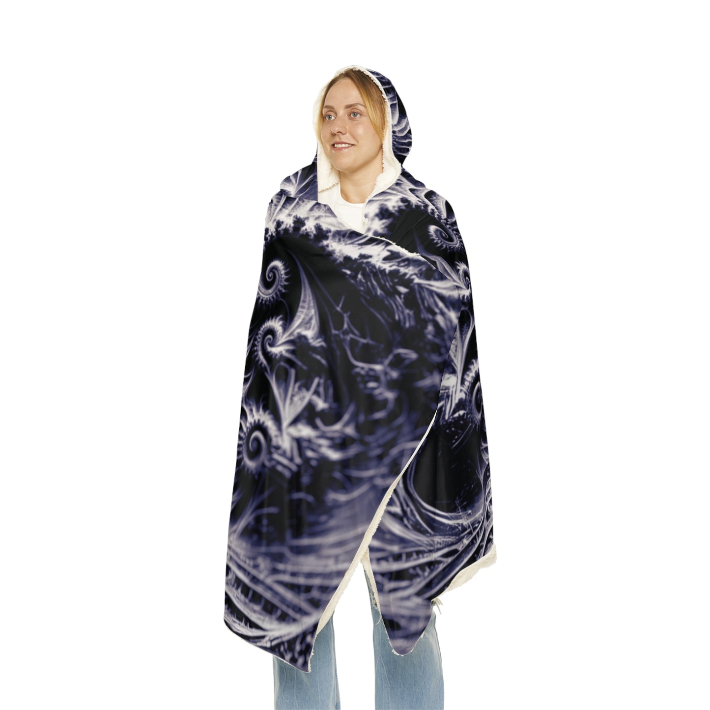 Trippy Ninja Fractal Hooded Blanket