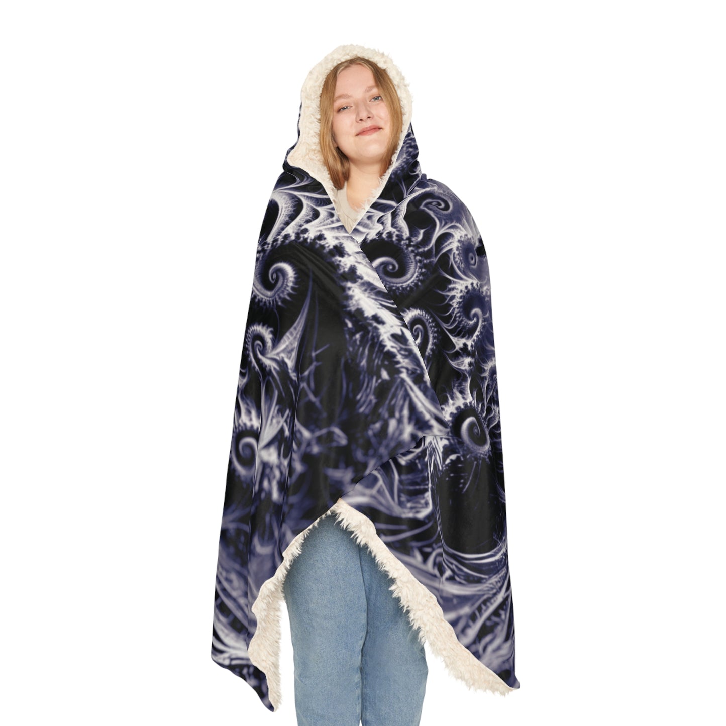 Trippy Ninja Fractal Hooded Blanket
