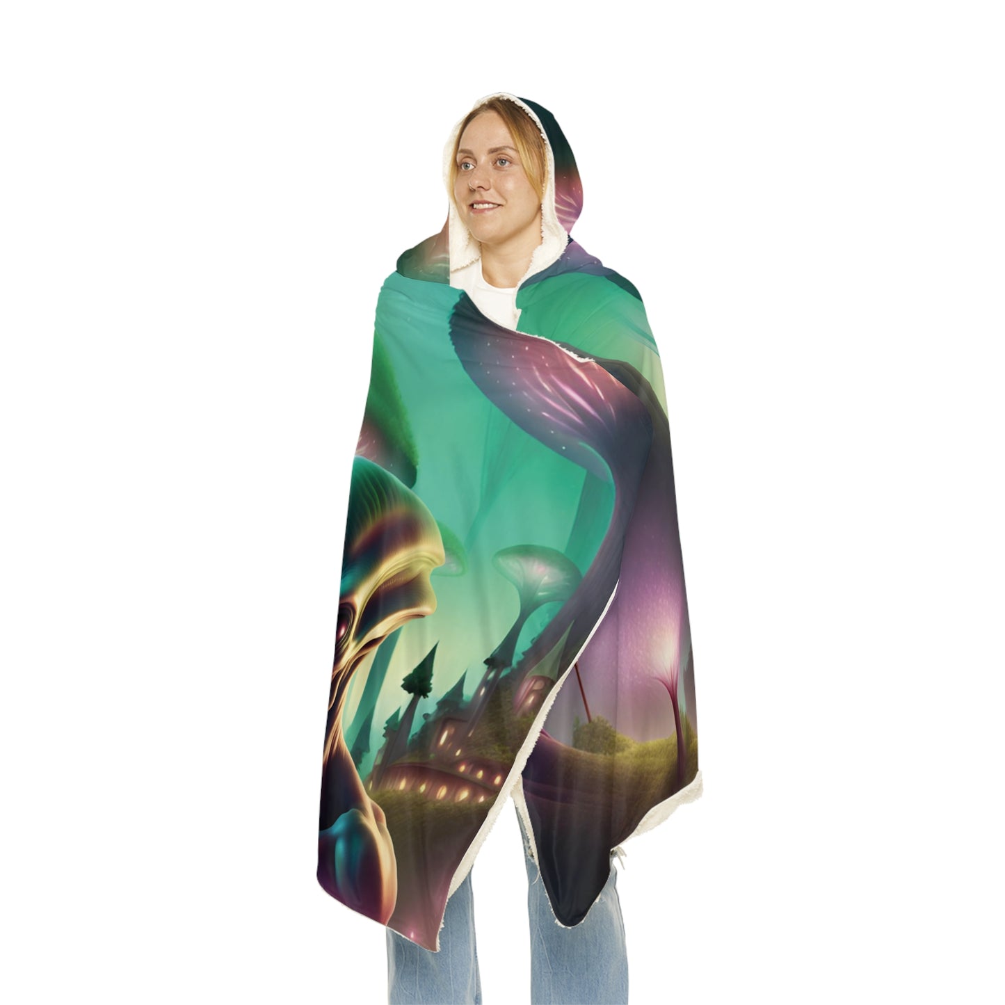 Alien Mushroom People Snuggle Blanket