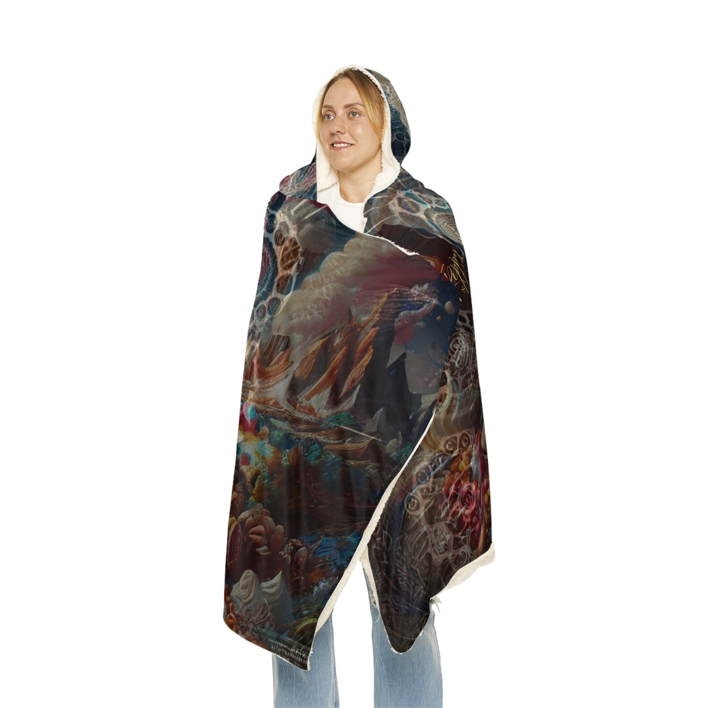 Candy Dreamscape Ninja Chessboard Snuggle Blanket with Hood