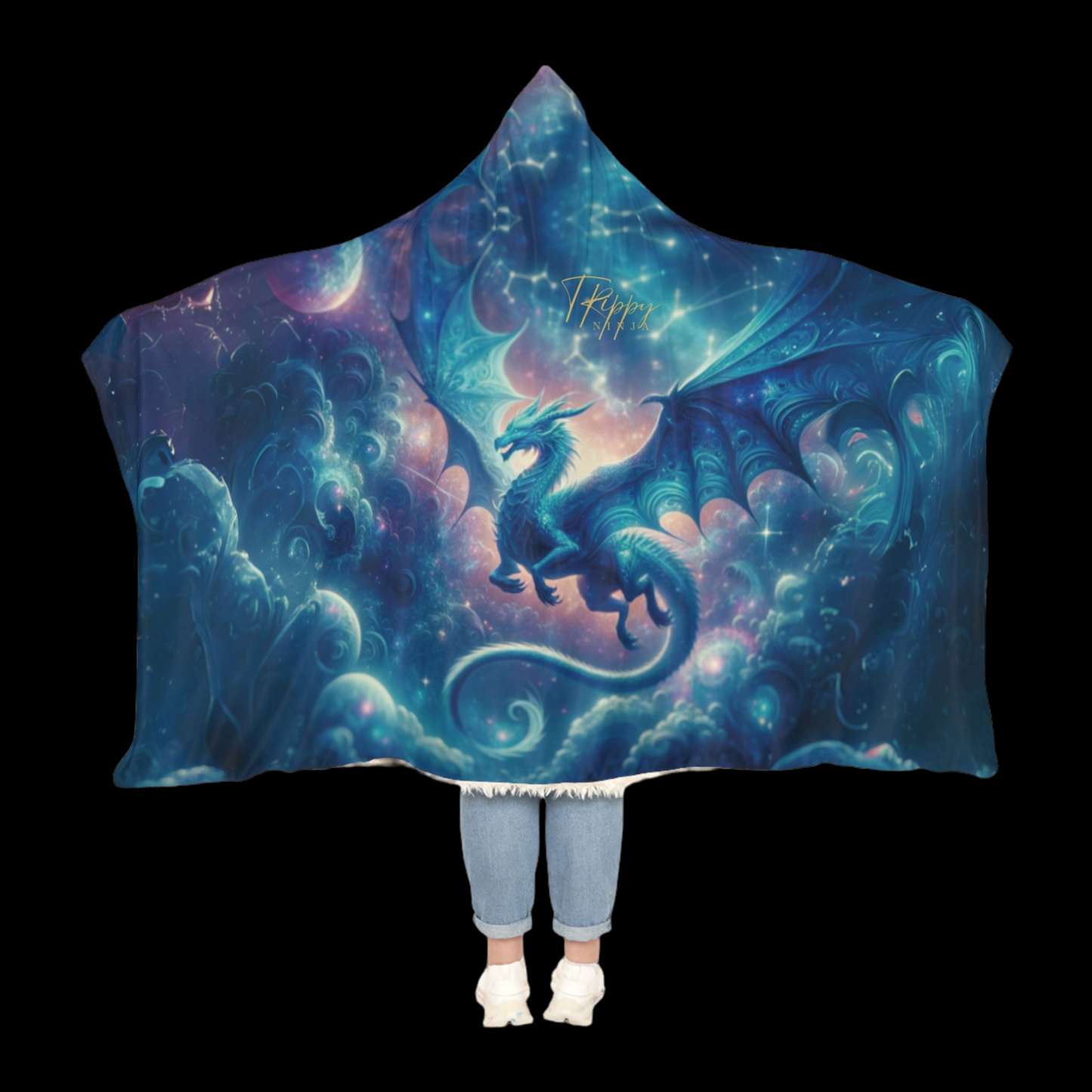 Celestial Dragon Tapestry (Bonsai x TrippyNinja) Hooded Blanket