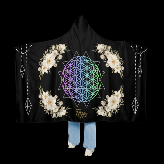 Flower Of Life Bloom Hooded Blanket