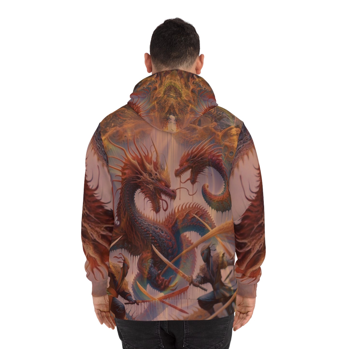 Dueling Dragons and Ninjas Fashion Hoodie