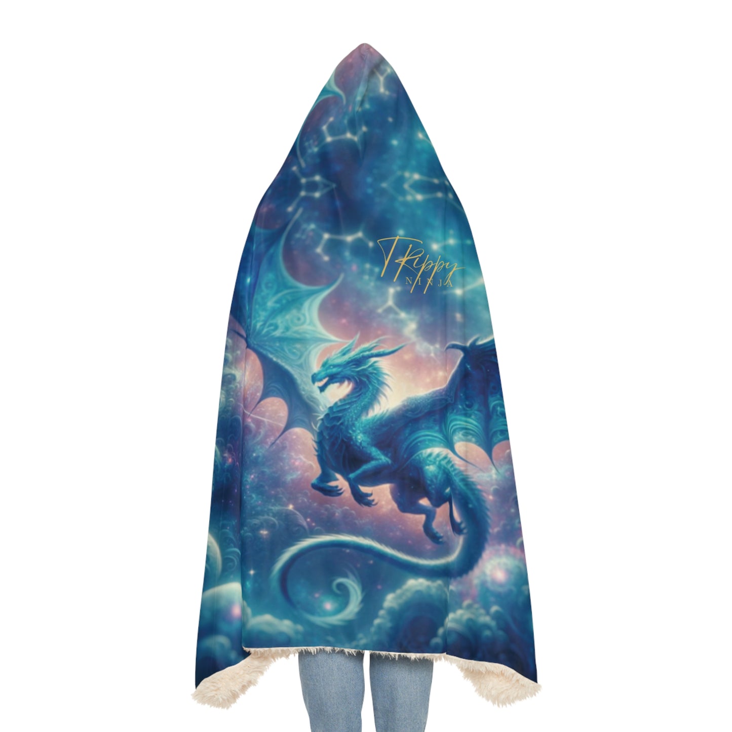 Celestial Dragon Tapestry (Bonsai x TrippyNinja) Hooded Blanket