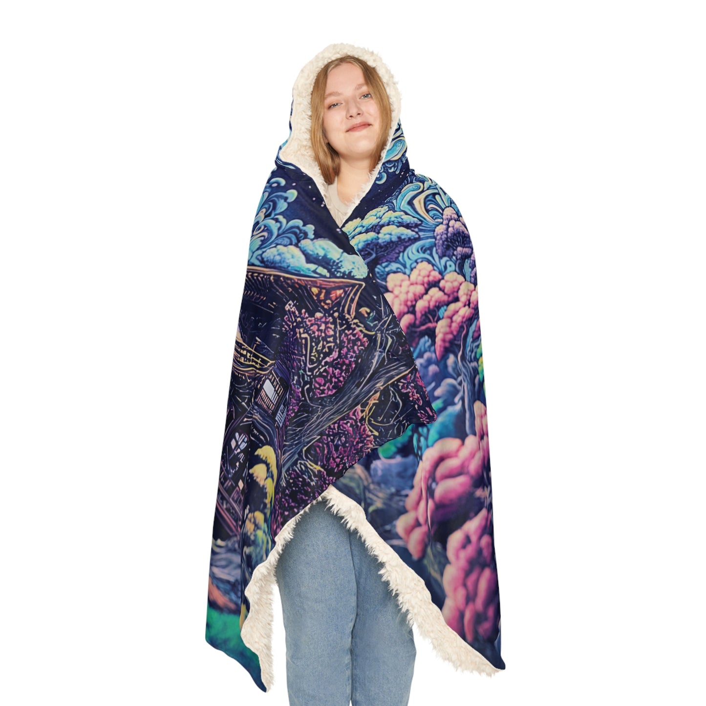 Trippy Japanese Fractal Vibes Snuggle Blanket